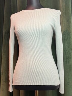 Slim Ribbed Long Sleeve Sweater - Light Mint